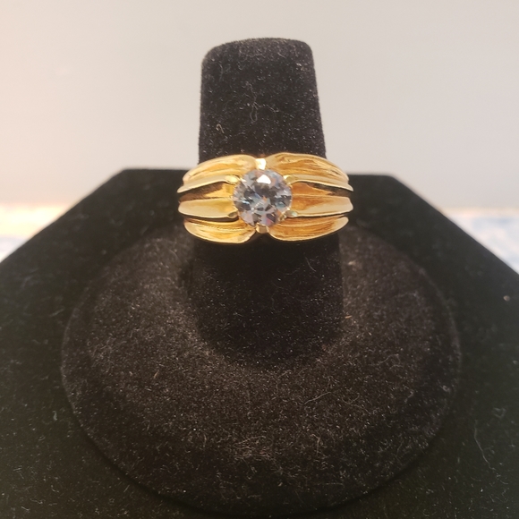 Vintage 18k HGE Gold CZ Ring - Picture 1 of 3